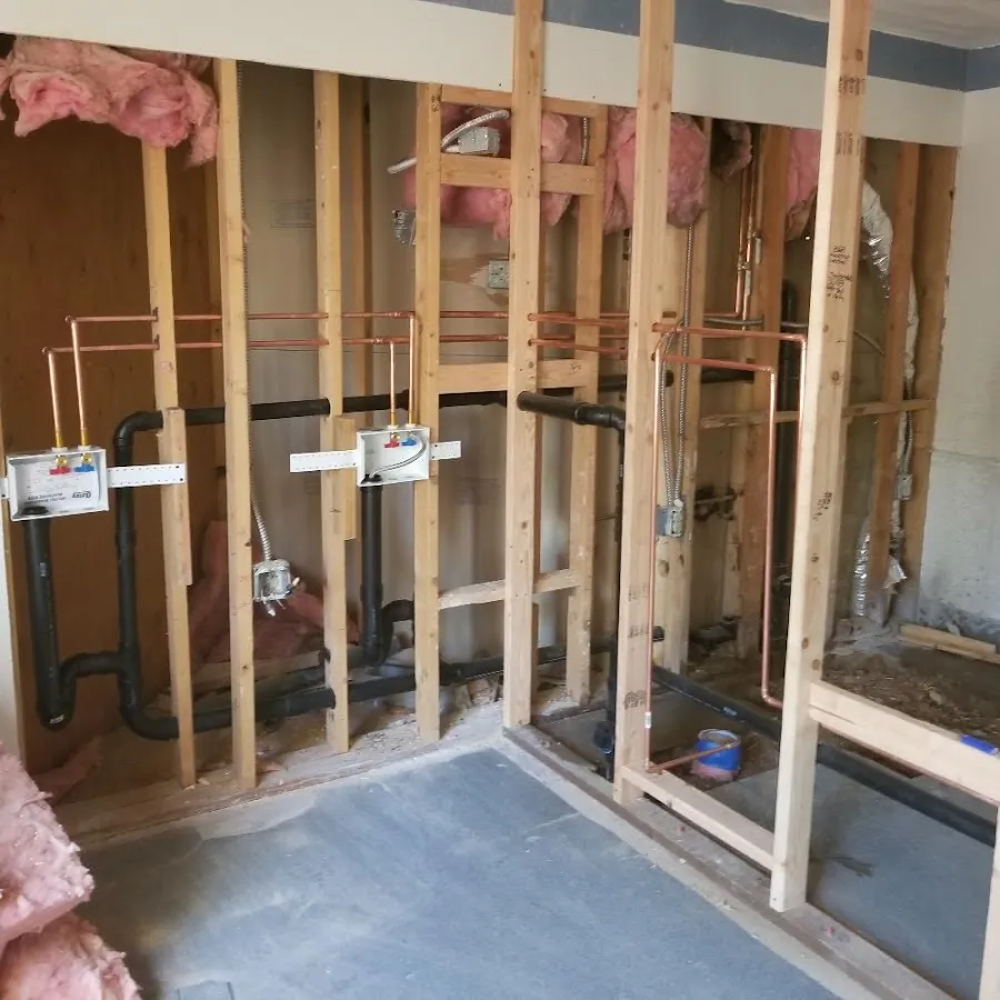 Copper pipe rough-in and plumbing installation in Collingswood